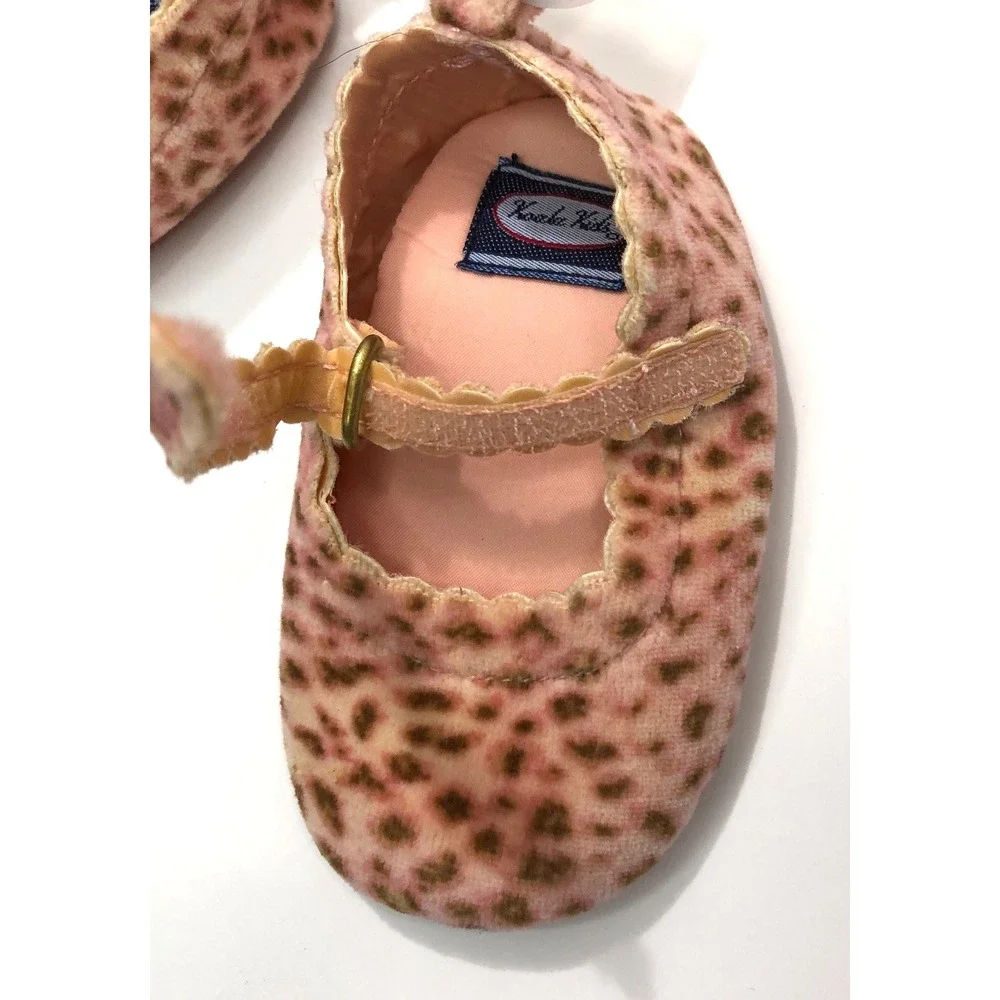 Koala Kids Shoes Girls 12-24 Months Pink Leopard Mary Jane Hook Loop Infant Baby
